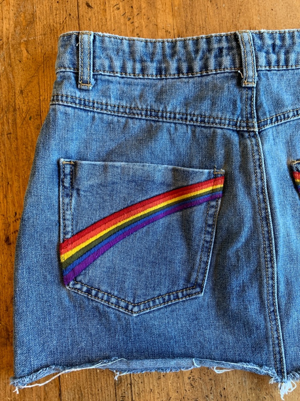 Forever 21 Micro Mini Skirt Rainbow Detail - Picture 7 of 16